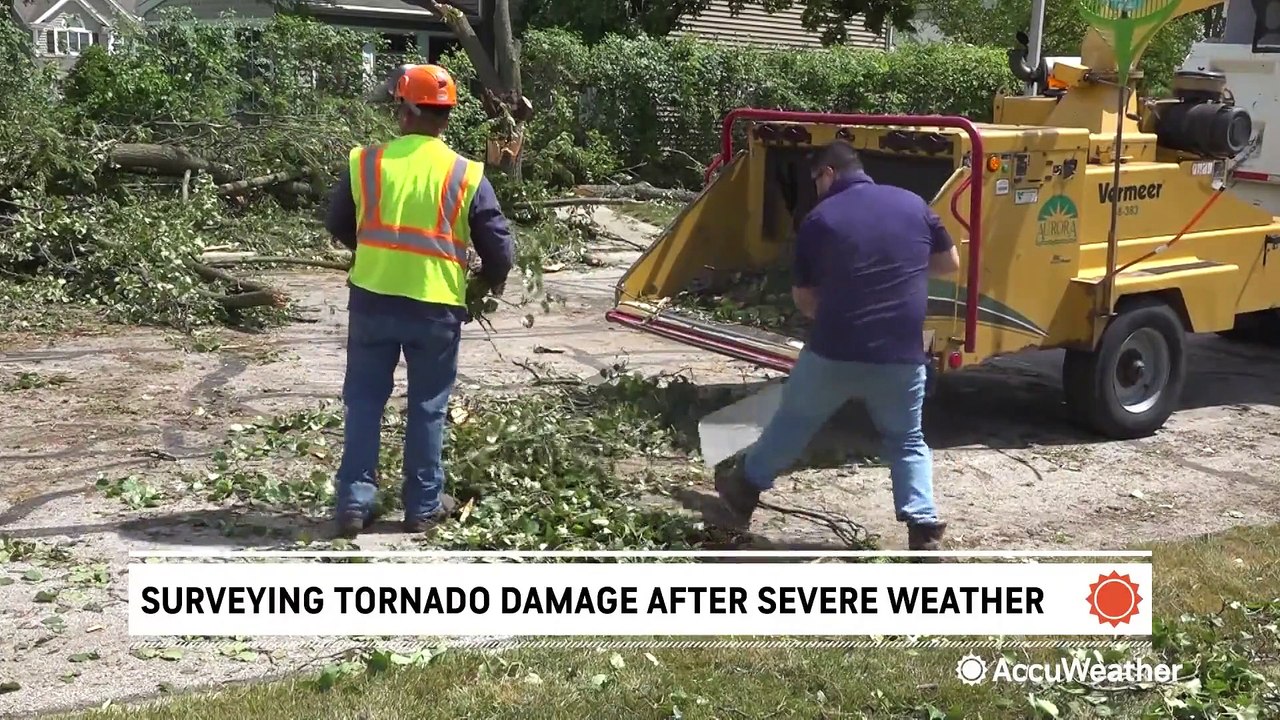 Surveying tornado damage after severe weather