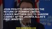 John Pesutto announces the return of former Liberal leader Matthew Guy to shadow cabinet after Jacin