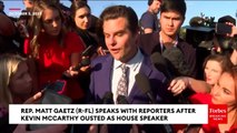 BREAKING NEWS: Matt Gaetz Takes Victory Lap After House Votes To Oust Kevin McCarthy