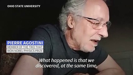 Physicist Agostini speaks after Nobel prize win