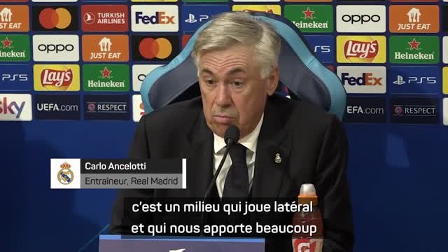 Real Madrid - Ancelotti : Camavinga est un milieu qui joue latéral et nous aide beaucoup”