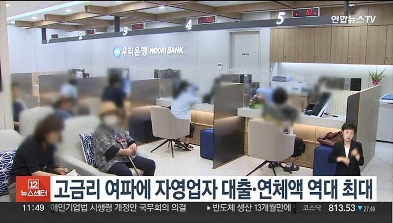 고금리 여파에 자영업자 대출·연체액 역대 최대