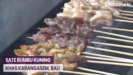 Gurihnya Sate Asem Bumbu Kuning Khas Karangasem, Bali