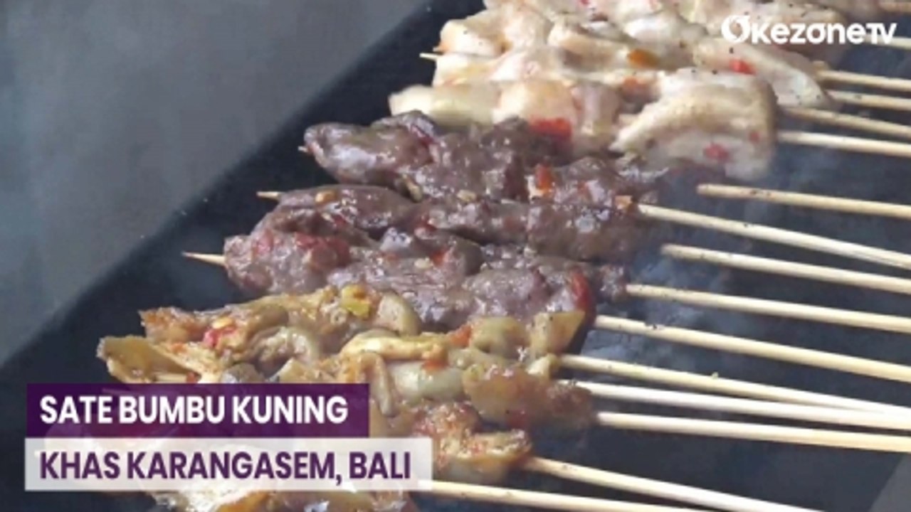 Gurihnya Sate Asem Bumbu Kuning Khas Karangasem, Bali