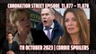 Coronation Street full Episode 11,077 – 11,078 spoilers _ Airs Tuesday 04 Octobe
