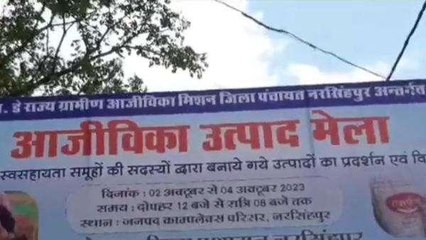 नरसिंहपुर : महिलाओं को आत्मनिर्भर बनाने लगाया गया आजीविका उत्पाद मेला