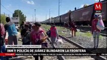 Operativo para impedir el paso de migrantes a por a EU en Ciudad Juárez