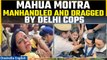 Video: Mahua Moitra dragged out as police remove TMC leaders from protest site | Oneindia News