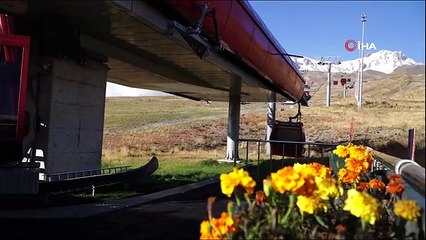 Erciyes'te beyaz gelinlikle kartpostallık görüntüler