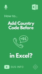How to add Country Code before Phone Number in Excel?