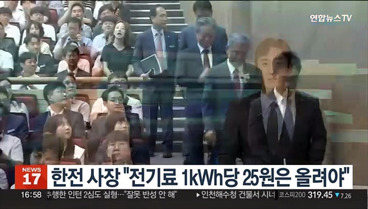 한전 사장 "전기료 1kWh당 25원은 올려야"
