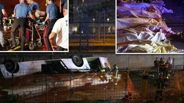 ‘Apocalyptic’ bus crash in Italy kills at least 21 people, mostly tourists