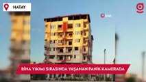 7 katlı binanın yıkımı esnasında yurttaşın yaşadığı panik kamerada