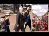 Andrew sports military medals but no uniform in Queen's procession