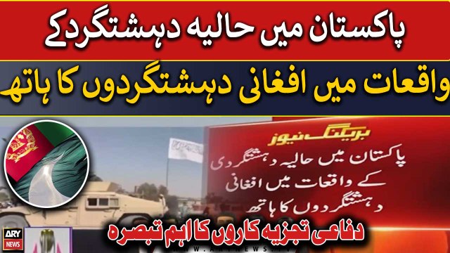 Afghan terrorists behind recent terrorist incidents in Pakistan - Expert Analysis