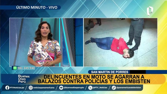 SMP: patrullero embiste motocicleta donde escapaban delincuentes extranjeros