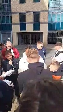 Laurent Robert signs autographs in Newcastle