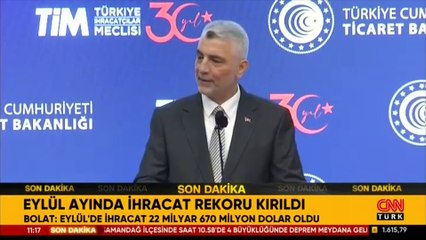 SON DAKİKA: Bakan Bolat duyurdu: Eylül ayında ihracat rekoru kırıldı!