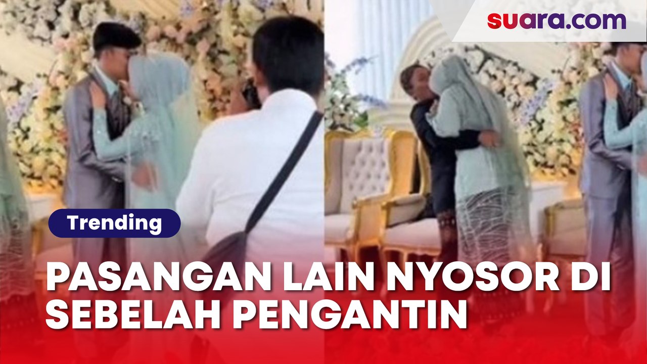 Viral Pasangan Rebut Pelaminan, Nyosor Cium-ciuman di Sebelah Pengantin