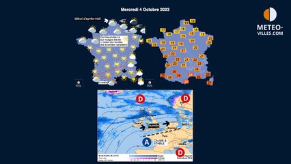 prévisions météo-villes du mercredi 4 octobre 2023