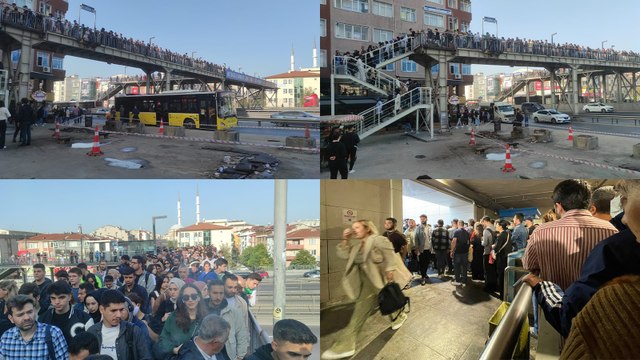 İstanbul'da metrobüs duraklarında yoğunluk yaşandı