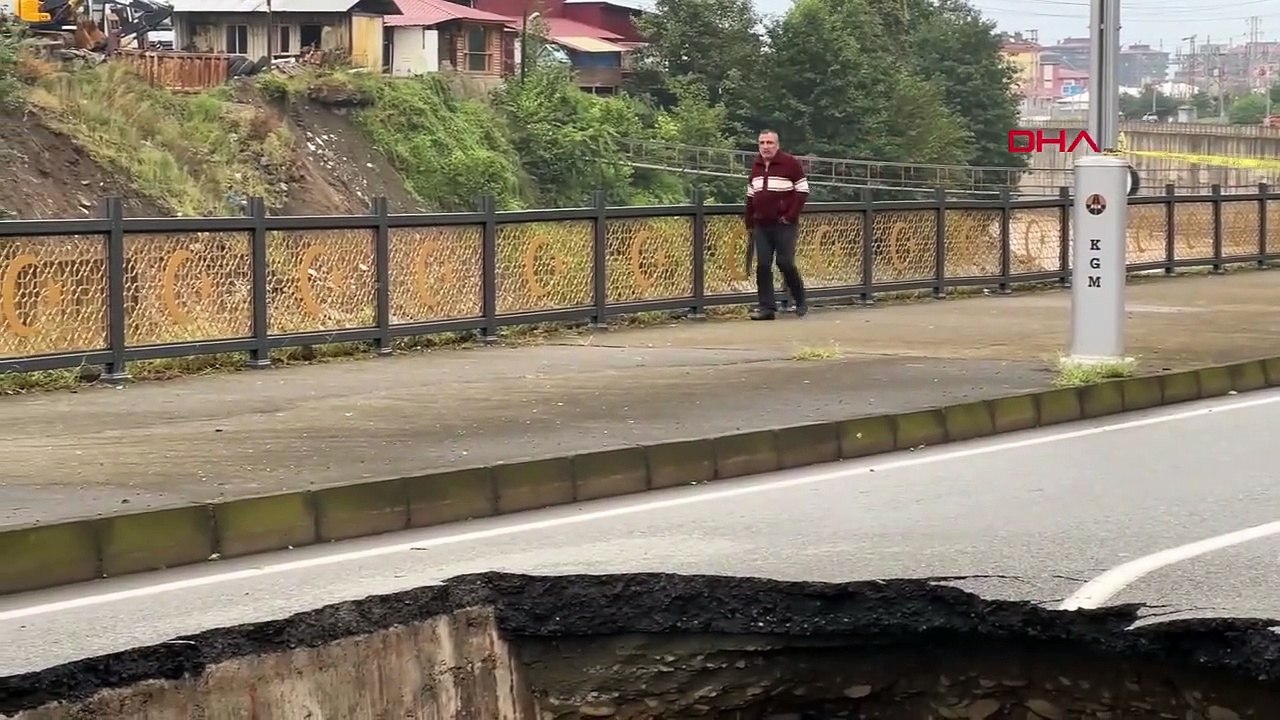 Un effondrement s'est produit sur l'autoroute Rize-Guneysu