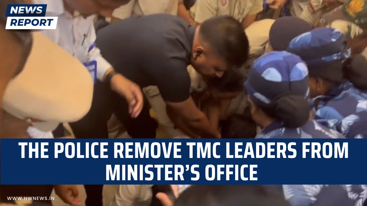 The police remove TMC leaders from minister’s office, Mamata Banerjee says "dark day for democracy."