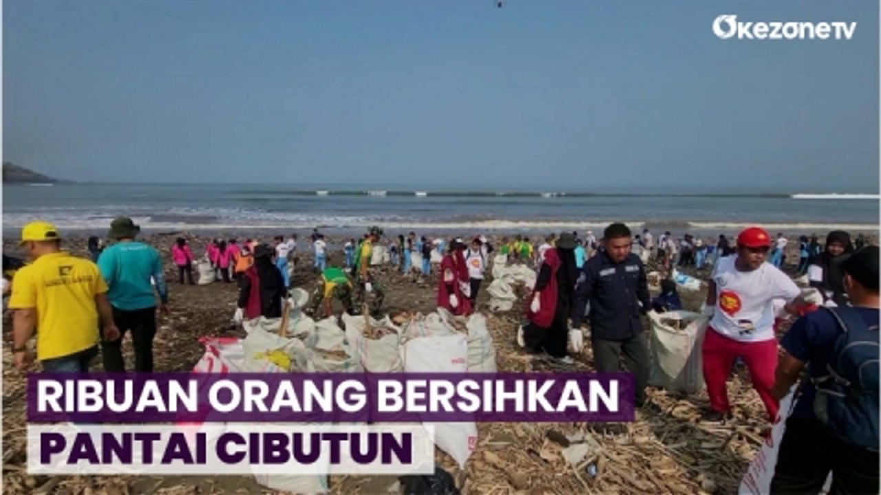 Ribuan Orang dan 6 Alat Berat Bersihkan Pantai Cibutun Usai Disebut Sebagai Pantai Terkotor