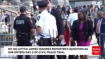 New York AG Letitia James Ignores Question About Trump As She Enters Courthouse