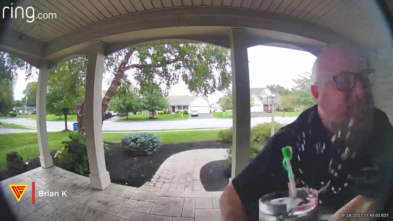 Man Trips on Porch Steps and Bumps into Front Door Caught on Ring Camera | Doorbell Camera Video