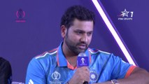 India captain Rohit Sharma speaks at captains day for the ICC Cricket World Cup 2023 in India