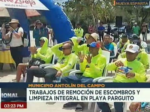Nueva Esparta | Min. Alí Padrón inspecciona trabajos de limpieza integral en playa Parguito