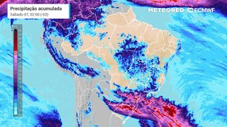 Previsão de acumulados de chuva no Brasil para os próximos dias