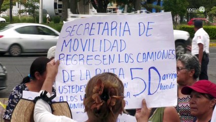 Ciudadanos exigen frente a la Setran que la ruta 50 regrese a Santa María Tlaquepaque