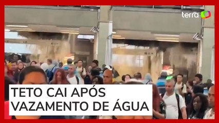 Parte do teto desaba em estação da Linha 9-Esmeralda após chuva