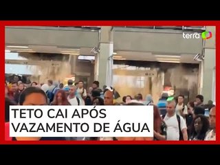 Parte do teto desaba em estação da Linha 9-Esmeralda após chuva