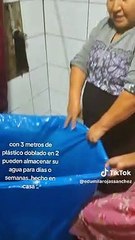 Mujer revela su tip para juntar agua ante el corte de los próximos días