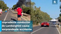 Por intentar rebasar en carril de contraflujo provoca impactante choque y muere