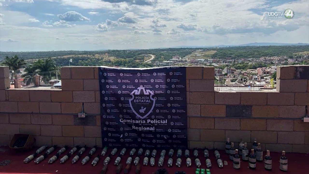 Autoridades aseguran un castillo en Teocaltiche en donde había explosivos para drones y un arsenal