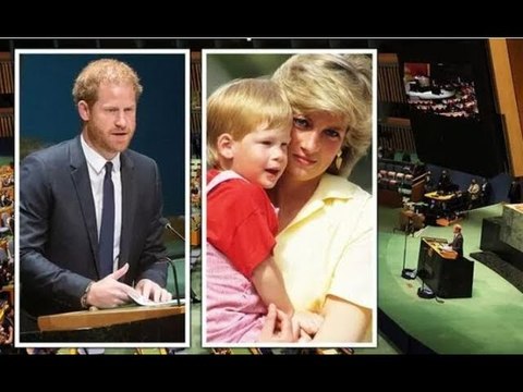 Diana che gli sorride Il principe Harry splende mentre ricorda sua madre nel discorso delle Nazio