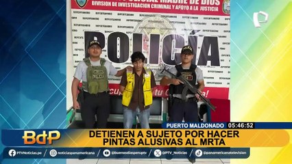 Puerto Maldonado: intervienen a sujeto por hacer pintas alusivas al MRTA