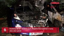 Yer: Kadıköy! 3 araç alev alev yandı