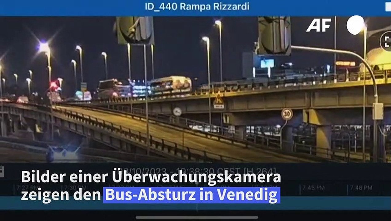 Venedig: Videobilder zeigen Bus-Absturz