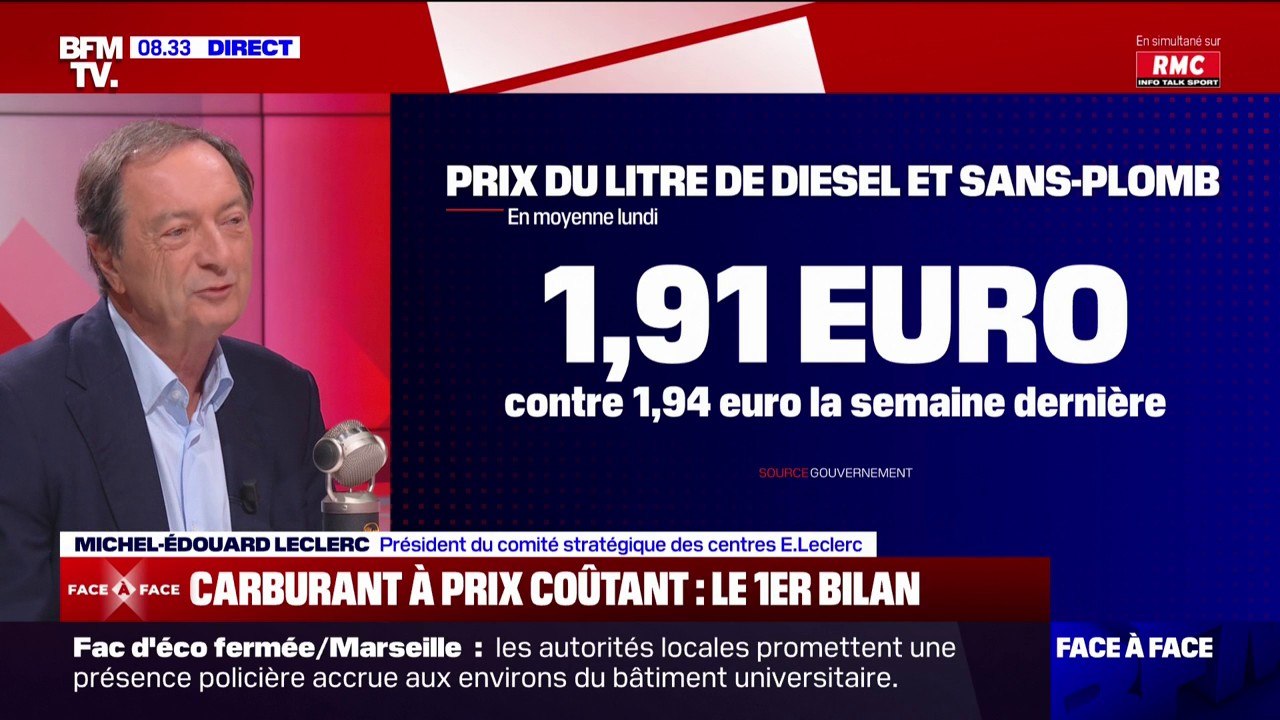 Carburant à prix coûtant: "On fait le job" affirme Michel-Édouard Leclerc, président du groupe E.Leclerc