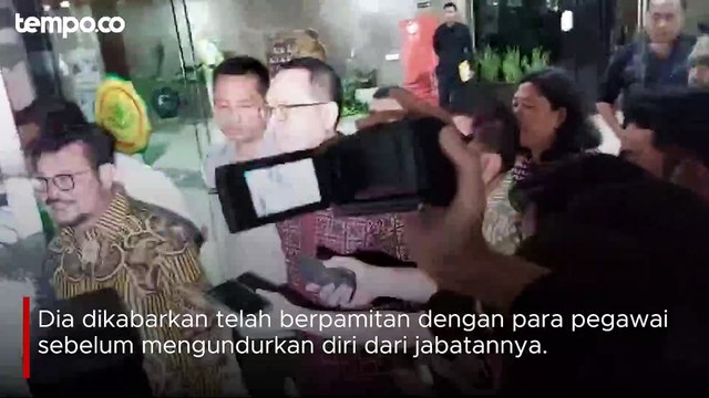 Syahrul Yasin Limpo Disebut Pamitan ke Pegawai Sebelum Mengundurkan Diri