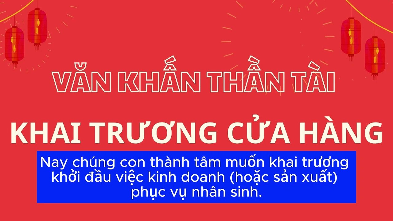 Văn khấn Thần Tài khai trương cửa hàng