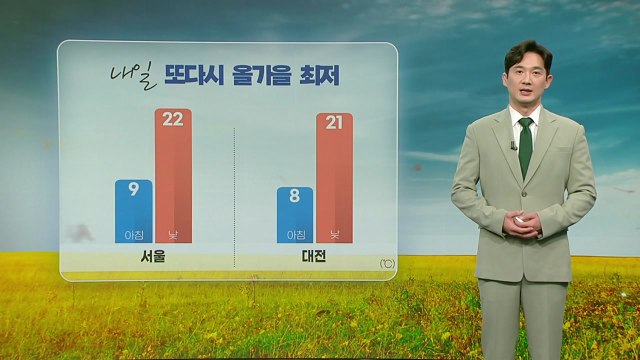 [날씨] 내일 올가을 최저 기온 경신... 10도 이상 큰 일교차 / YTN