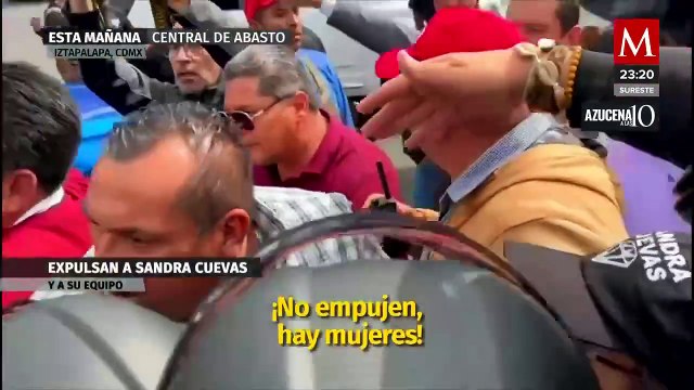 Sandra Cuevas y su equipo víctimas de agresión en la Central de Abasto