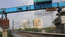 NCRTC New Ashok Nagar Metro Bridge Construction Progress Time Lapse OpticVyu