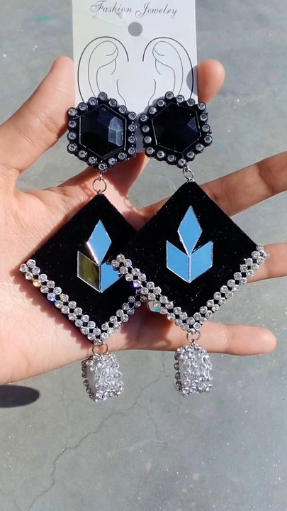 Black Fancy earrings -- _youtubeshorts _earrings _youtubepartner _viral _shorts